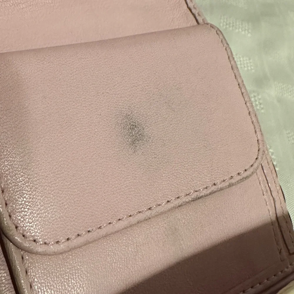 Christian Dior Pink and Cream trotter Logo tri fold Wallet number 1 vintage